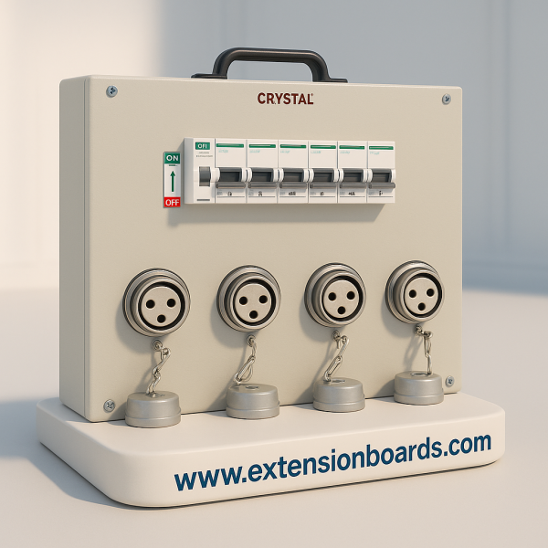 electrical extension board with metal clad sockets